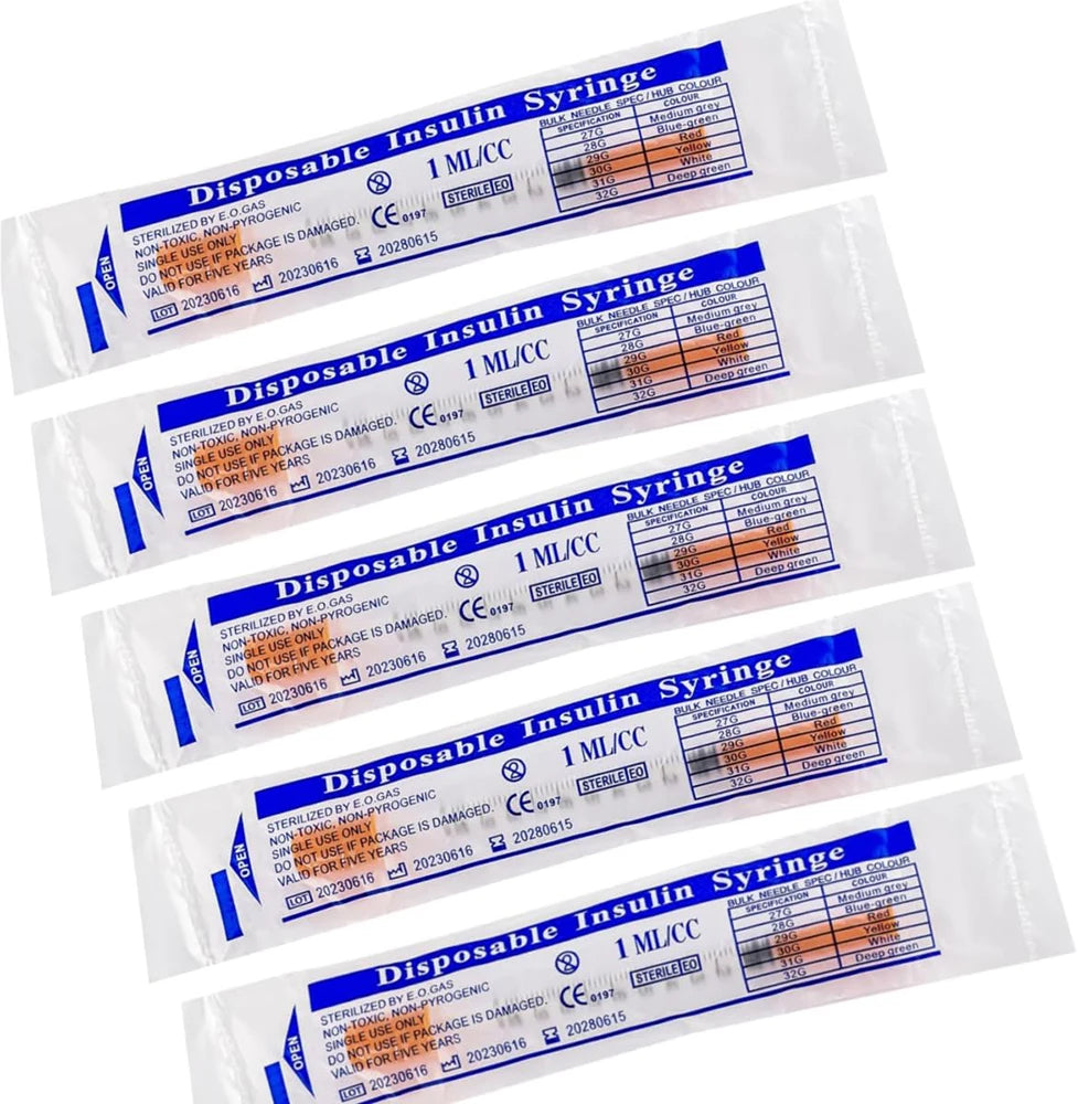 Precision 1ml Insulin Syringes – 30G Fine Needle | Sterile & Individually Wrapped (100 Pack)