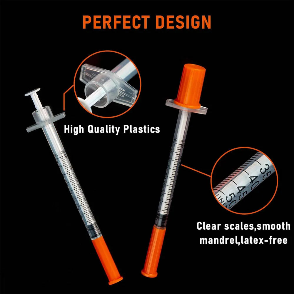 Sterile 0.5cc Insulin Syringes with 30G 8mm Needle – Individually Wrapped (100 Count)