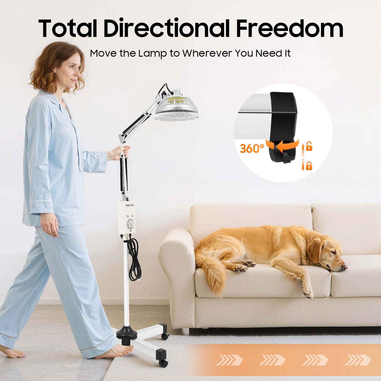 110V far-infrared mineral heat therapy lamp, 250W multi-angle infrared light, body joint pain relief device, used for physiotherapy of lumbar spine, cervical spine, and joint pain.