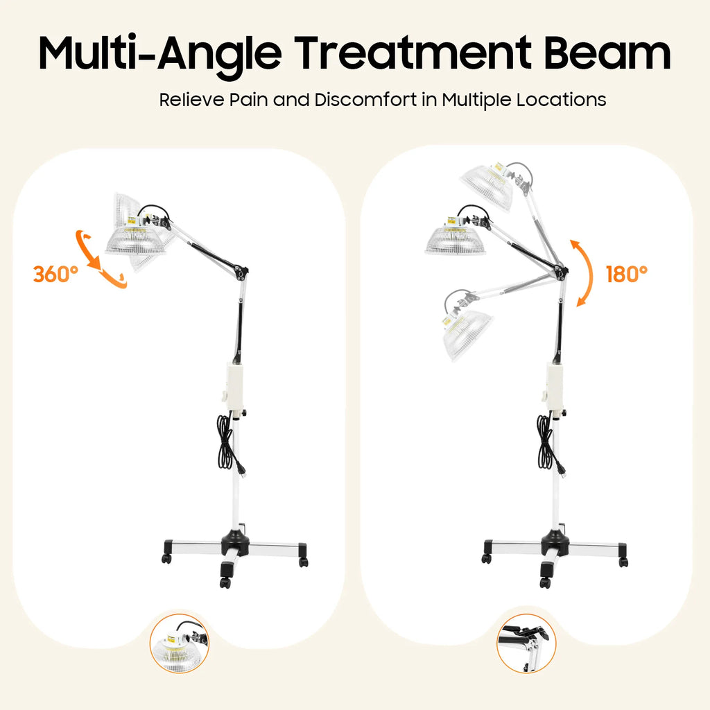 110V far-infrared mineral heat therapy lamp, 250W multi-angle infrared light, body joint pain relief device, used for physiotherapy of lumbar spine, cervical spine, and joint pain.