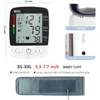 Digital Blood Pressure Monitor Wrist Tensiometer Electronic Sphygmomanometer  Tonometer with LCD, 2 X 90 Memory Rechargeable
