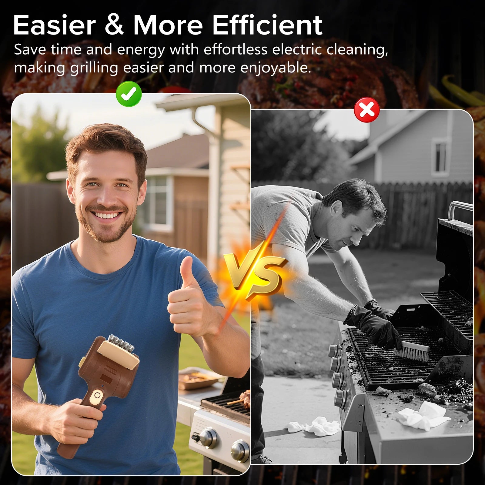 Free shipping, one-year replacement, electric barbecue brush, 3-speed adjustable, maximum torque 20 kg, suitable for outdoor camping ceramic, cast iron and stainless steel barbecues, cleaning tool.