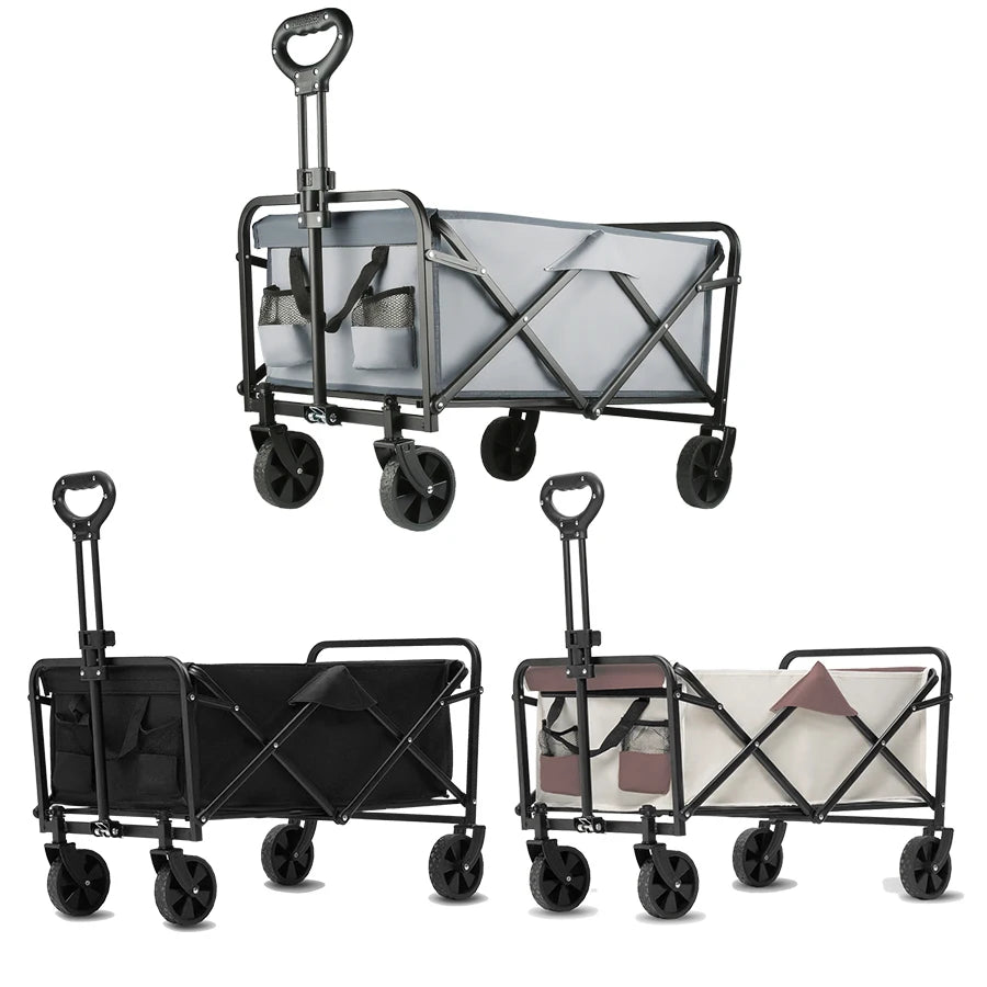 Heavy Duty Large Capacity Folding Beach Wagon Outdoor Foldable Wagon For Camping Shopping Collapsible Portable Camping Equipment