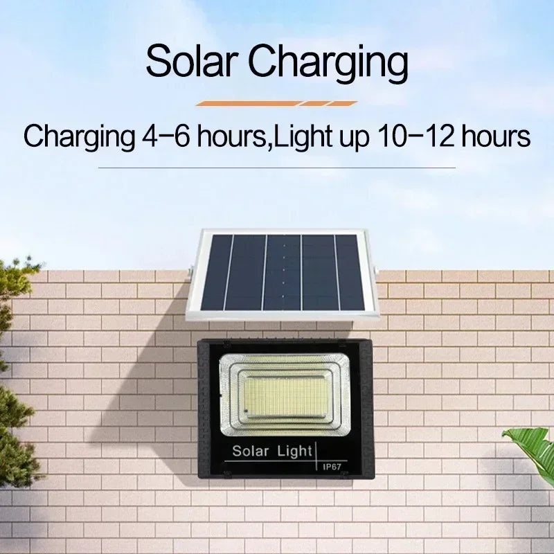 JVEE 30W 1000mAh Solar Flood Lights Remote Control Powered Spotlight Outdoor Waterproof IP67 Villa Street Lamp Adjustable Angle
