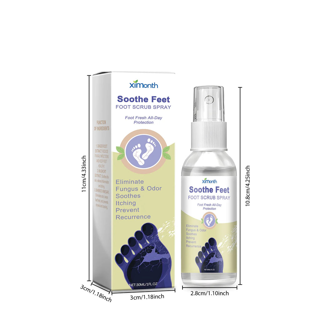 Ximonth Foot Skin Care Spray Relief Discomfort Soothing Itching Remove Dead Skin Moisturizing Eliminate Odors Foot Care Spray