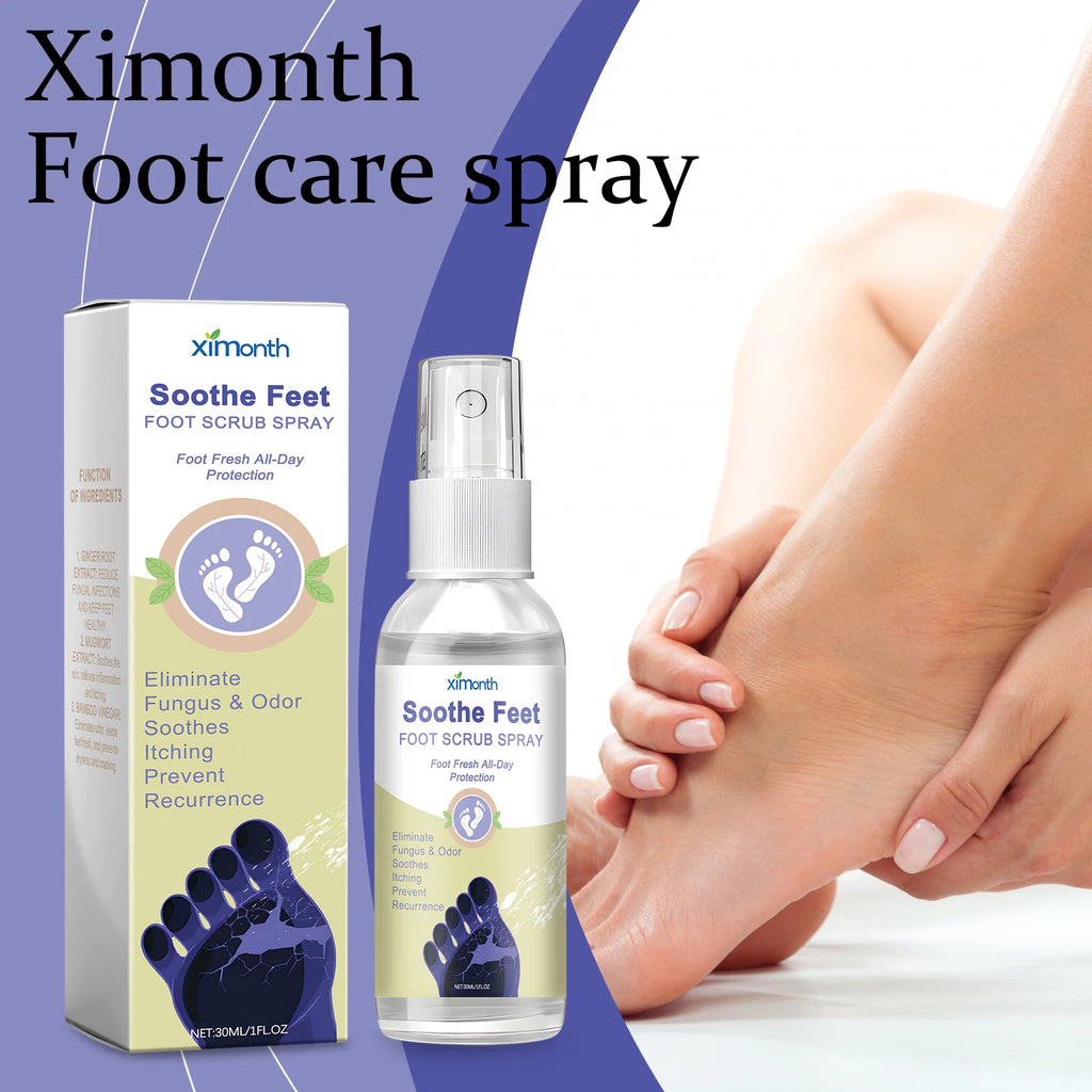 Ximonth Foot Skin Care Spray Relief Discomfort Soothing Itching Remove Dead Skin Moisturizing Eliminate Odors Foot Care Spray