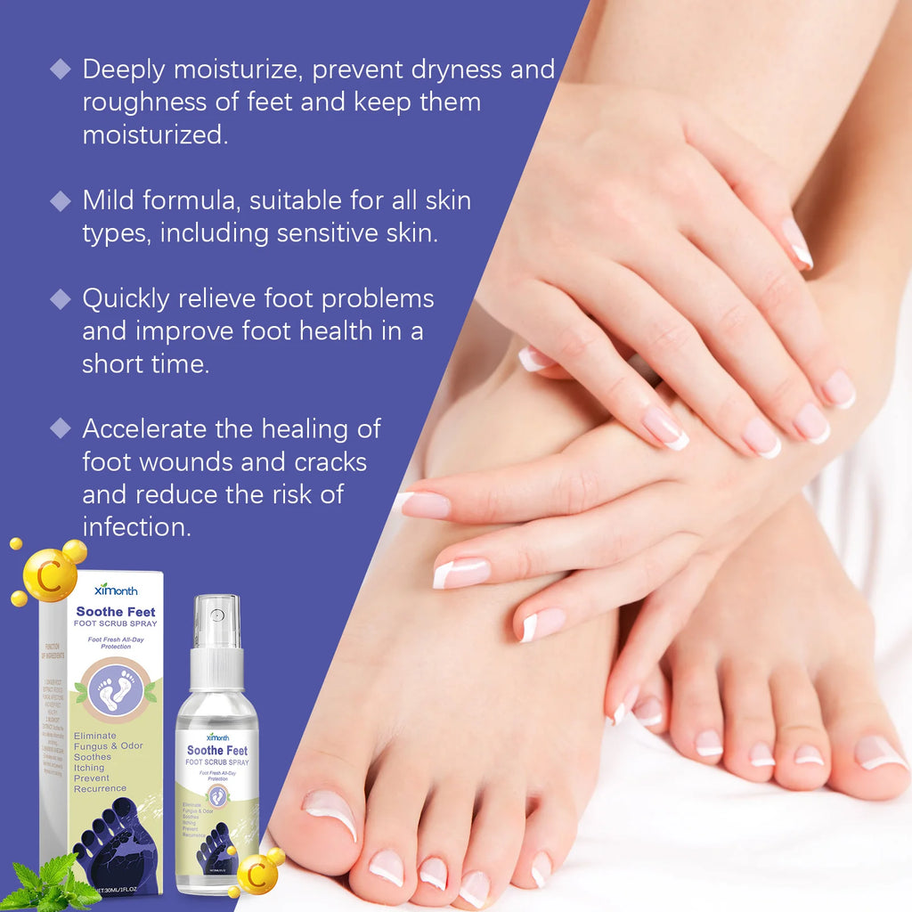 Ximonth Foot Skin Care Spray Relief Discomfort Soothing Itching Remove Dead Skin Moisturizing Eliminate Odors Foot Care Spray